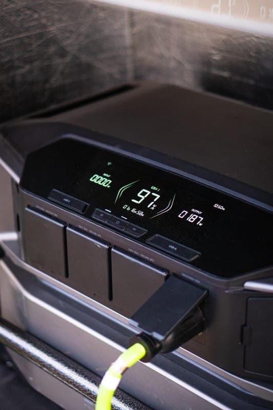 Battery and solar power system on the mobile espresso bar